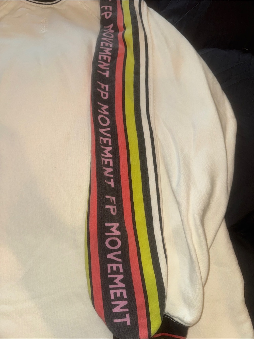 Free People Movement Long-Sleeve Sweatshirt with Colorful Stripes and pockets - Picture 5 of 6
